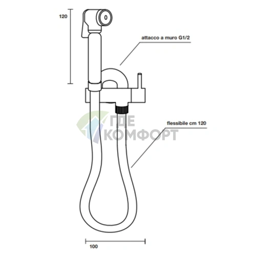 Гидроершик Kerasan Nolita белый матовый (923230) - фото 2