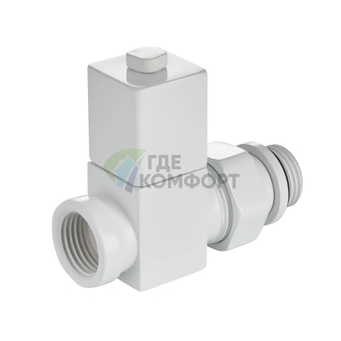 Набор дизайн-вентилей Royal Thermo CUBE 1/2 белый, RTE 56.0005, НС-1422574 - фото 3