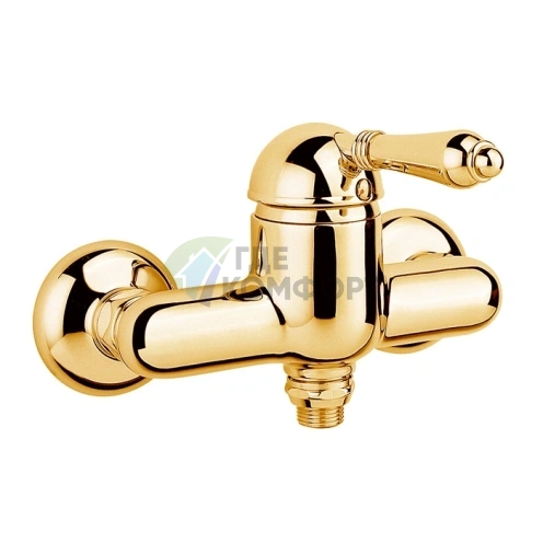 Смеситель для душа Nicolazzi El Capitan однорычажный, Gold Brass, вывод снизу 1/2 (3405GB75) - фото 1