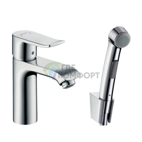 Смеситель для раковины Hansgrohe Metris с гигиеническим душем (комплект), хром (31285000) - фото 1
