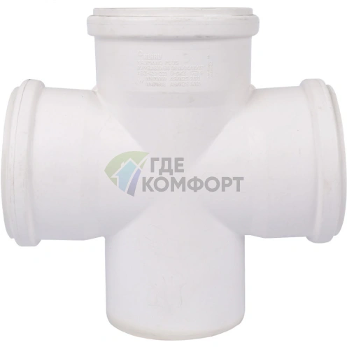 Крестовина канализационная Raupiano Plus 110/110/110/87° одноплоскостная REHAU (РЕХАУ - 11215541001) - фото 2