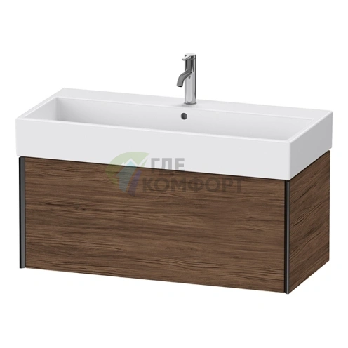 Подвесная тумба Duravit XViu для раковины, 397x984x454 мм, цвет Walnut Dark/черный матовый (XV42370B221) - фото 1