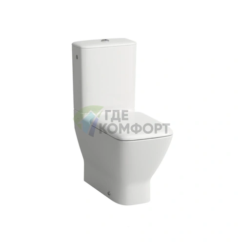 Бачок для унитаза Laufen Palace: моноблок с нижним левым подводом воды, белый, укомплектован хромированным сливным механизмом (8.2870.3.000.873.1) - фото 1