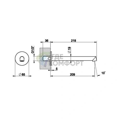 Излив настенный Gessi Ingranaggio длинный, хром (63404#031) - фото 2