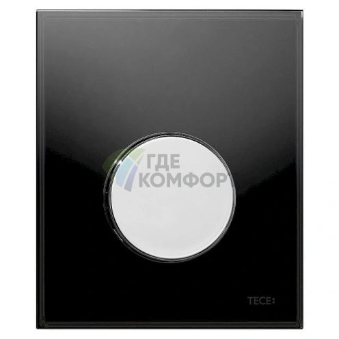 Кнопка смыва TECE Loop Urinal: черное стекло и хром - фото 1