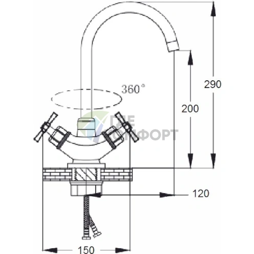 Смеситель для кухни Zorg ZR 801 K-T1-11 с одним рычагом - фото 2