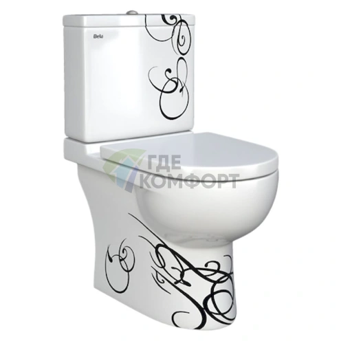 Унитаз-компакт Della Globus Super Plus Jazz чёрный - фото 1