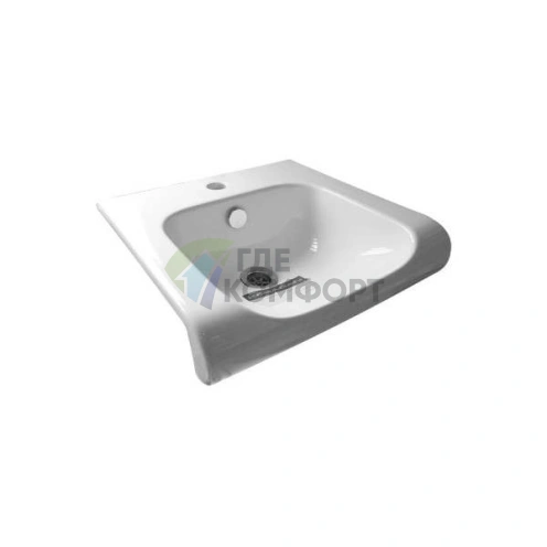 Раковина KERASAN Inka Project INKA 60x40 см белая с отверстием под смеситель (341101*1) - фото 1