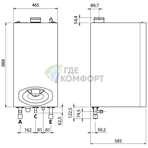 Газовый конденсационный настенный котел Ariston Genus Premium EVO HP 85KW EU фото 4