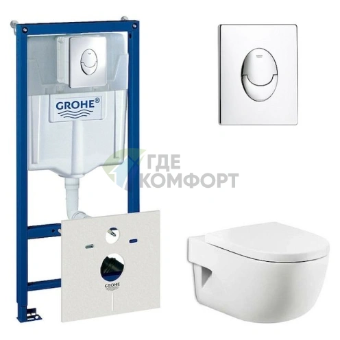 Комплект сантехники Grohe Rapid SL + Roca Meridian с инсталляцией 4-в-1 и сиденьем-микролифтом - фото 1