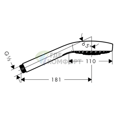 Ручной душ HG Croma Select E с функцией Rain и экономичным расходом 9 л/мин в элегантном бело-хромирован исполнении (26815400) - фото 2