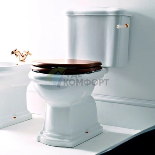 Механизм слива Kerasan Waldorf/Retro NEW с боковой ручкой (установка справа) для бачка моноблок 4179/1071, золото (756991) - фото 1