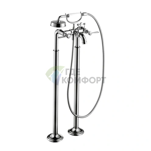 Напольный смеситель для ванны AX Montreux с двумя рычагами и ручным душем, хром (16553000) - фото 1