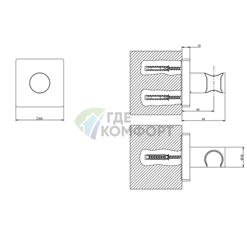 Держатель для душевой лейки GESSI Rilievo, хром (59157#031) - фото 2