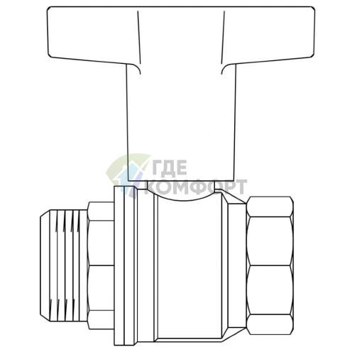 Кран шаровый 3/4 НВ маховик пластмассовый Optibal Oventrop - фото 2
