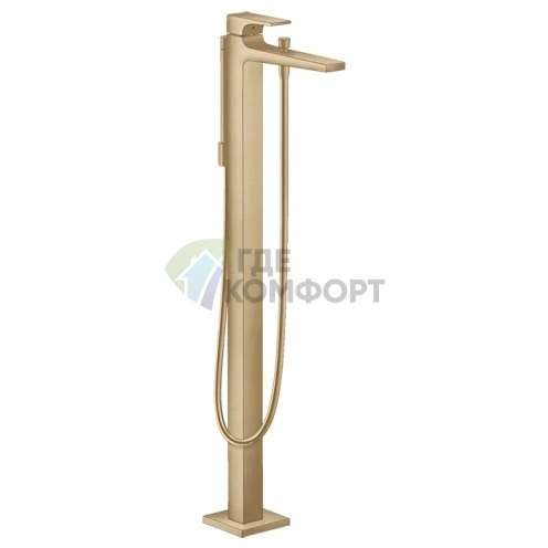 Hansgrohe Metropol Напольный смеситель для ванны с ручным душем в шлифованной бронзе (32532140) - фото 1