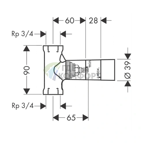 Скрытая часть для запорного вентиля AX — пропускная способность 130 л/мин (16970180) - фото 2