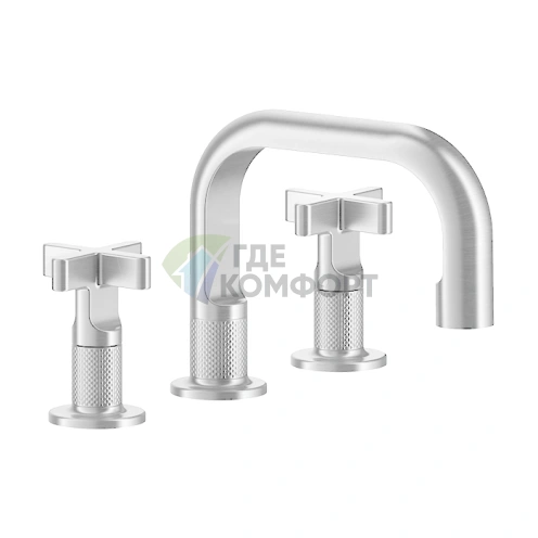 GESSI INCISO Смеситель для раковины на 3 отверстия с донным клапаном, хром (58111#031) - фото 1