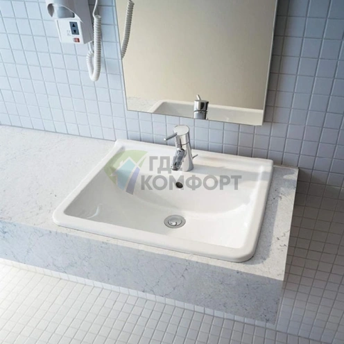 Раковина Duravit Starck III встраиваемая 560x460 мм с переливом, белая (302560000) - фото 3