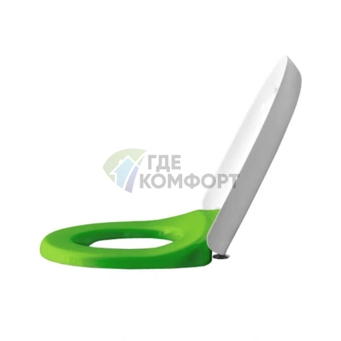 Сиденье для унитаза LAUFEN Florakids с системой softclose, белый/зеленый (8.9103.1.072.000.1) - фото 1