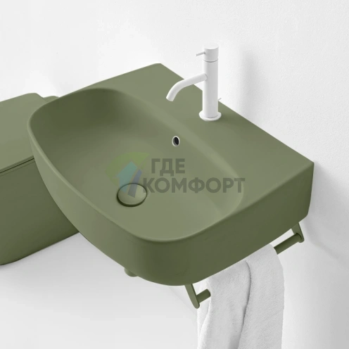 Раковина подвесная Kerasan Nolita 60x45 см, цвет Verde Muschio (534111*1 ) - фото 1