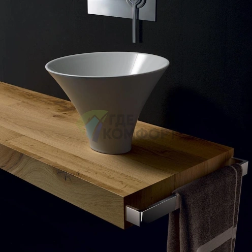 Раковина Kerasan Deco FLUTE накладная белая 40 см (480201) - фото 1