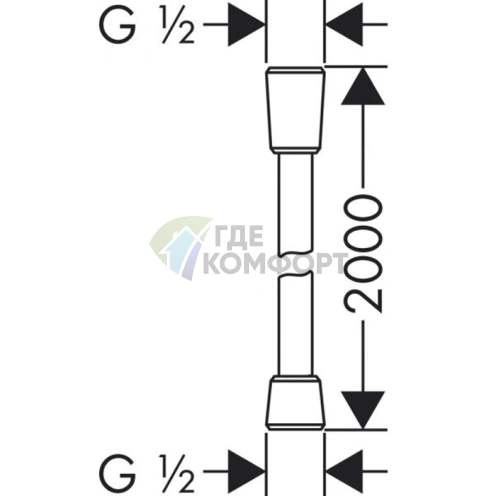 Гибкий душевой шланг HG Isiflex 2,00 м, хром (28274000) - фото 2