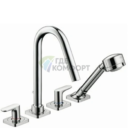 Смеситель для ванны AX Citterio M с ручным душем и рычаговыми рукоятками, хром (34454000) - фото 1