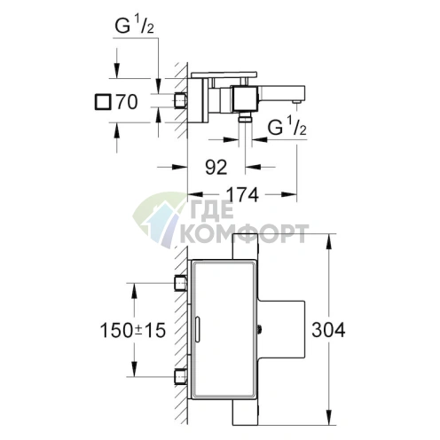 Термостат Grohe Grohtherm Cube 34502000 для ванны с душем: Идеальная температура и безопасность - фото 6
