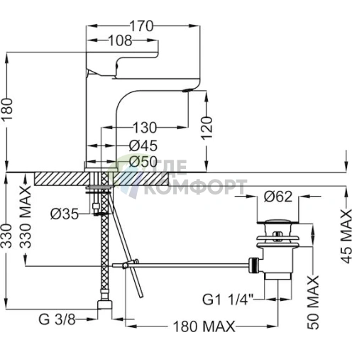 Смеситель для раковины Cezares Dolce DOLCE-LSM2-01-Cr - фото 2