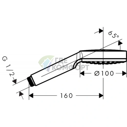 Ручной душ HG Crometta 100 мм с технологией EcoSmart, белый/хром (26334400) - фото 2