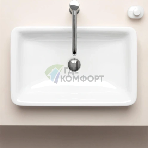 Накладная раковина GSI Sand без перелива 60х38х14см белая - фото 1