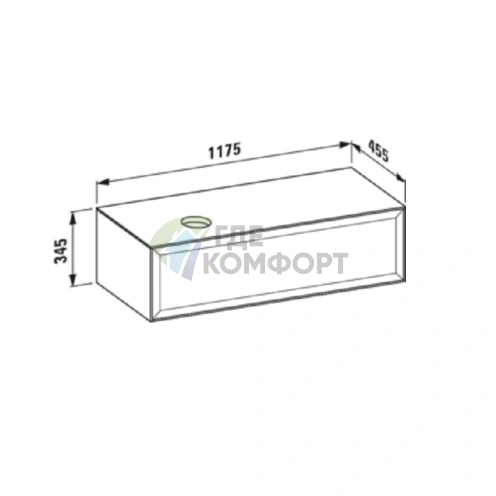 Подвесная тумба Laufen New Classic с 1 ящиком слева, 1180 мм, белая глянцевая (4.0608.1.085.631.1) - фото 2