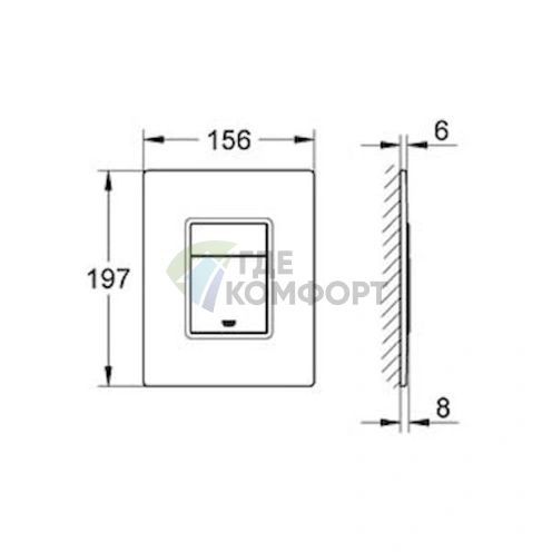 Кнопка смыва Grohe Skate Cosmopolitan 389160A0 с зеркальным покрытием - фото 8