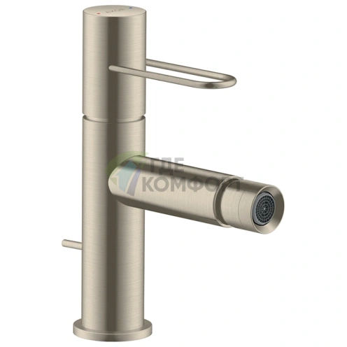 Смеситель для биде AX Uno однорычажный с донным клапаном в цвете шлифованный никель (38211820) - фото 1