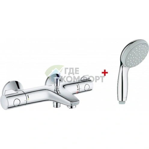 Готовое решение для ванной: термостат Grohe Grohtherm 800 и душевая лейка Tempesta New 100 - фото 1