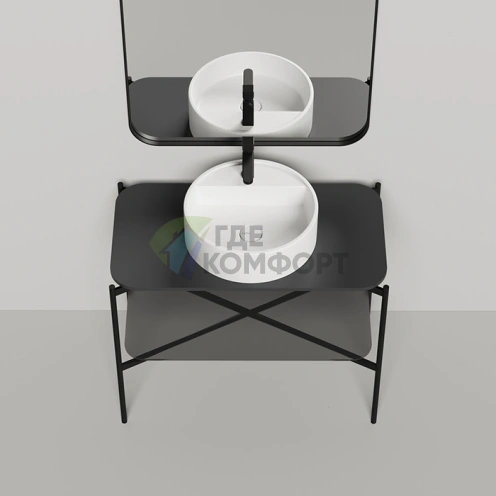 Консоль SALINI Grazia с зеркалом в металлической раме и стеклянной полкой (27G109) - фото 1