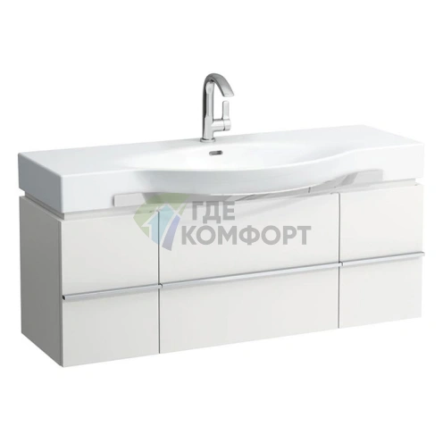 Подвесная тумба LAUFEN Palace с ящиками и дверцами, белая глянцевая (4.0130.2.075.475.1) - фото 1