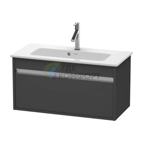 База под раковину Duravit Ketho 410x800x385 с выдвижным ящиком, цвет графит матовый (KT642304949) - фото 1