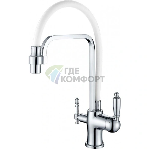 Стильный золотистый смеситель Zorg ZR 342-8 YF для кухонной мойки - фото 1