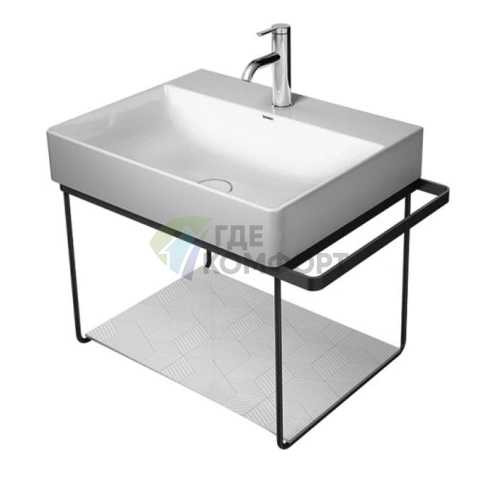 Раковина Duravit DuraSquare 600 мм с площадкой, без перелива, белая (2353600041) - фото 1