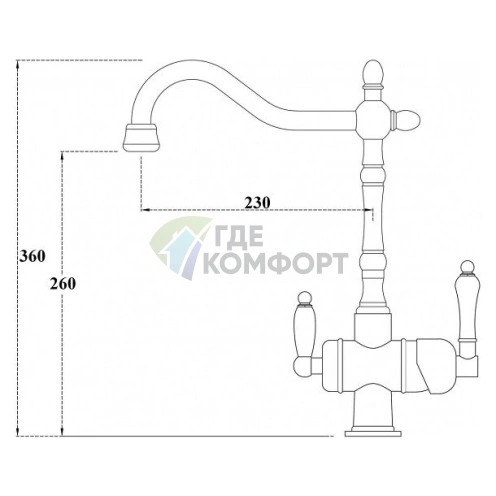 Смеситель для кухни Zorg ZR 326 YF BR light — стиль и функциональность - фото 2