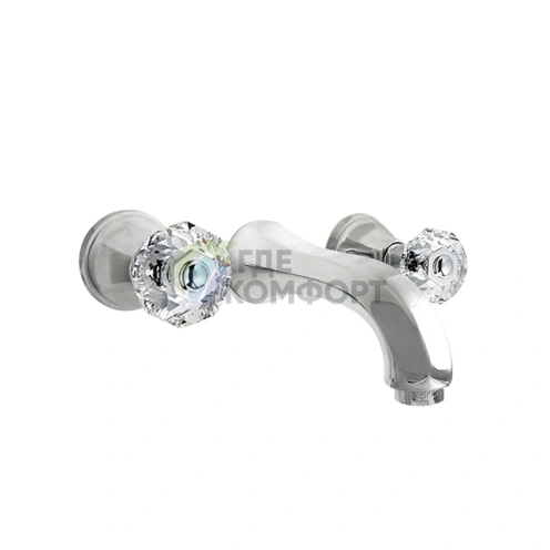 Смеситель для раковины Nicolazzi Teide настенный, хром, ручки Crystal Handle (1977CR15) - фото 1
