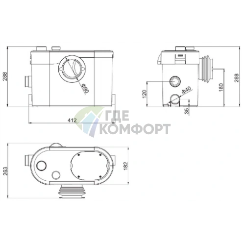 Напорная установка отвода сточной воды Wilo Native RLS 3 FWC (с измельчителем) - фото 3