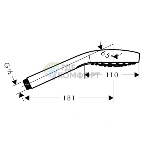 Ручной душ HG Croma Select E 110 мм, струя Rain, матовый белый (26814700) - фото 2