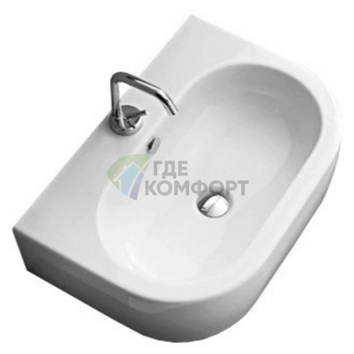 Раковина Kerasan Flo 50x40 белая с отверстием под смеситель (314101*1) - фото 1