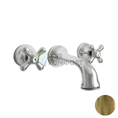 Смеситель для раковины настенный Nicolazzi Nuova Brenta с двумя ручками, бронза, излив 160 мм (2577BZ) - фото 1