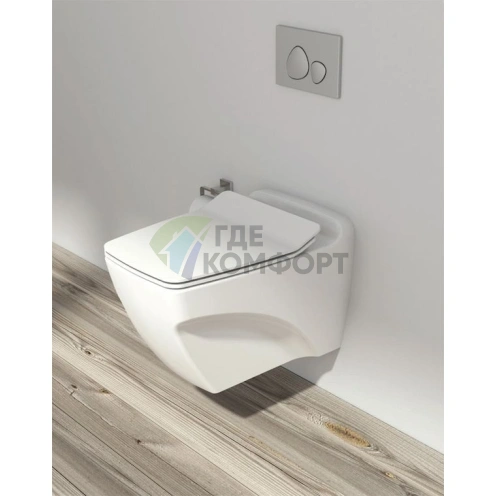 Кнопка смыва для унитаза Creavit Spa GP7002.00 серый матовый - фото 2