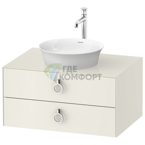Подвесная тумба Duravit White Tulip с двумя ящиками (408x800x550 мм, Nordic White HighGloss) (WT49900H4H4) - фото 1