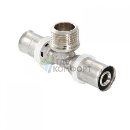 Тройник пресс с наружной резьбой 26х3/4х26 Valtec - фото 1